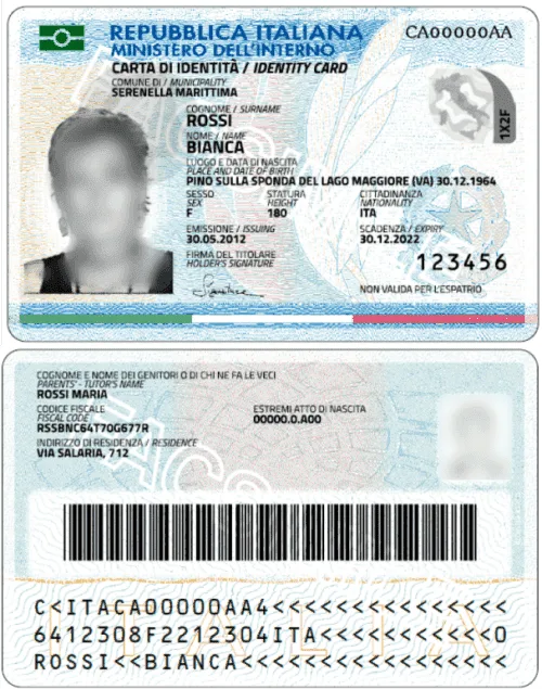 Acheter italien de la Carte d'identité en ligne
